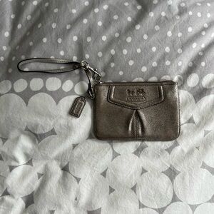 Coach leather gold and silver wristlet!!!